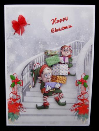 Santa's Elves Christmas Delivery Topper and Decoupage by Suzi Cooper