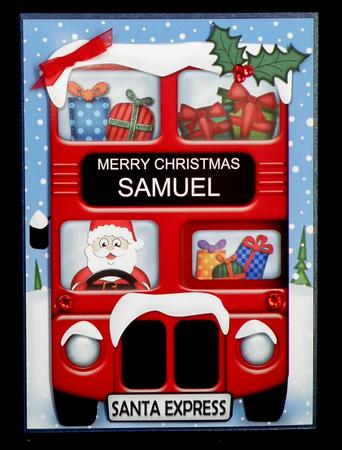 Xmas Santa Express Samuel A5 3D Decoupage by Suzi Cooper