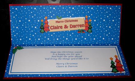 Xmas Claire & Darren Trees Signpost Lge Dl Matching Insert by Suzi Cooper