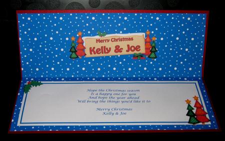 Xmas Kelly & Joe Trees Signpost Lge Dl Matching Insert by Suzi Cooper