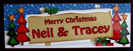 Xmas Neil & Tracey Trees Signpost Lge Dl Easicut Decoupage by Suzi Cooper