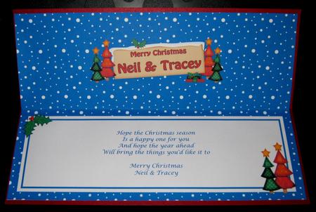 Xmas Neil & Tracey Trees Signpost Lge Dl Matching Insert by Suzi Cooper