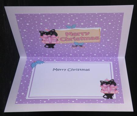 Xmas Merry Christmas Cat Signpost 5x7 Matching Insert by Suzi Cooper