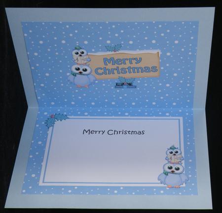 Xmas Merry Christmas Owls Signpost 5x7 Matching Insert by Suzi Cooper