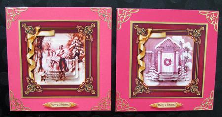 2 Quick Vintage Christmas Cards in Plum by Suzi Cooper