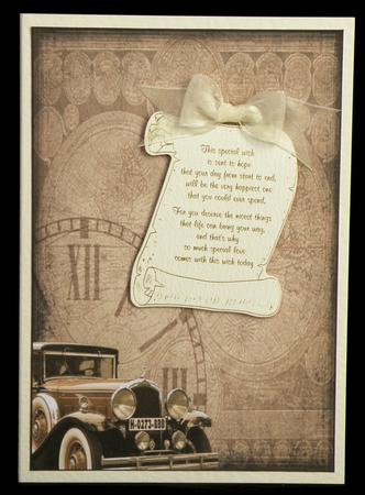 A4 Background Vintage Car by Suzi Cooper