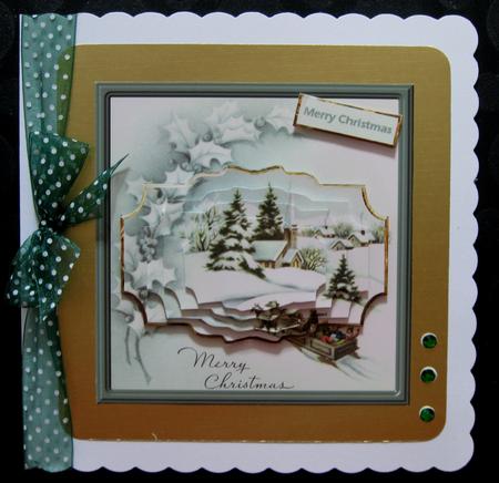 Sleigh Ride to Church Card Front with Pyramid Layers by Suzi Cooper