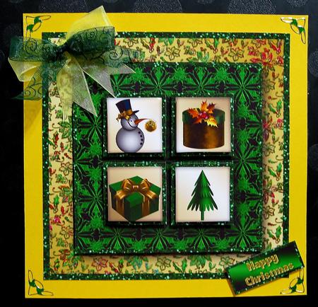 Christmas Gifts Square Layers Card Front by Suzi Cooper