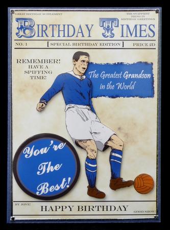 Blue Vintage Footballer (grandson's Birthday) - A5 by Suzi Cooper