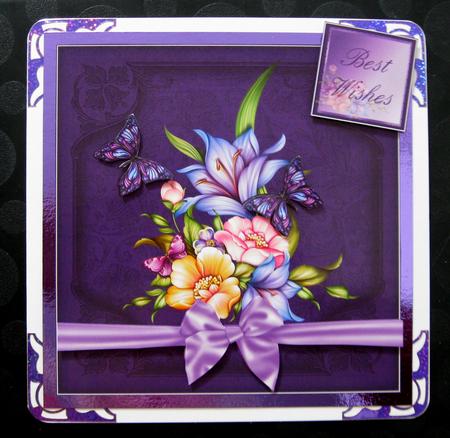 Floral 8x8 in Purple Shades Card Front by Suzi Cooper