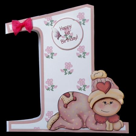 1st Birthday Girl Topper by Suzi Cooper