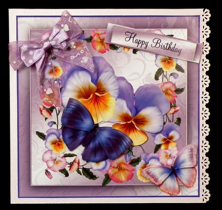 Pansies on Shimmering Lilac Topper by Suzi Cooper