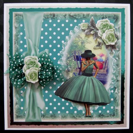 Grace in Teal with Decoupage by Suzi Cooper