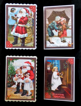 Four Vintage Christmas Portrait Card Toppers by Suzi Cooper