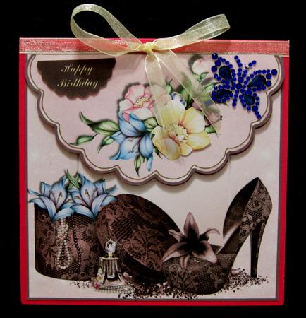 Envelope Style Shoes and Hat Box Pink Lace by Suzi Cooper