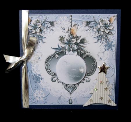 Blue Christmas Card Topper by Suzi Cooper