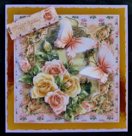 Beautiful Glowing Roses and Flutters for 6x6 by Suzi Cooper