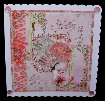 Beautiful Carnation 8x8 Card Topper by Suzi Cooper