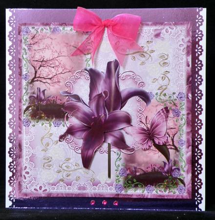 Gorgeous Dark Shadow Purple Lily 8x8 by Suzi Cooper