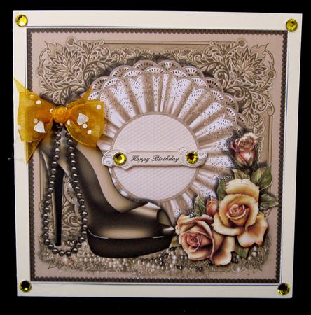 Gorgeous Coffee Colours Shoes Card Topper by Suzi Cooper