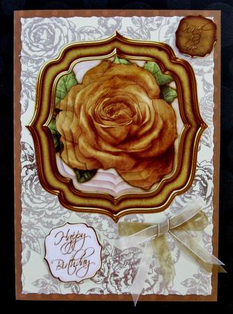 Double Curve Frame Pyramage Topper Gold Rose by Suzi Cooper