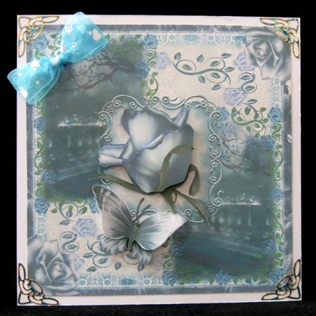 The Moonlit Rose Card Topper 8x8 by Suzi Cooper