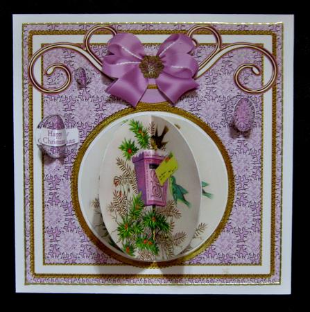 Lilac Postbox 3D Bauble 8in Card Front Mini Kit by Suzi Cooper