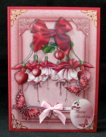 Flutters and Fushia's Card Front by Suzi Cooper