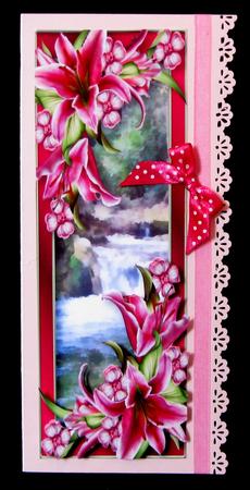 Large Dl Stargazer Lilies at the Waterfall by Suzi Cooper