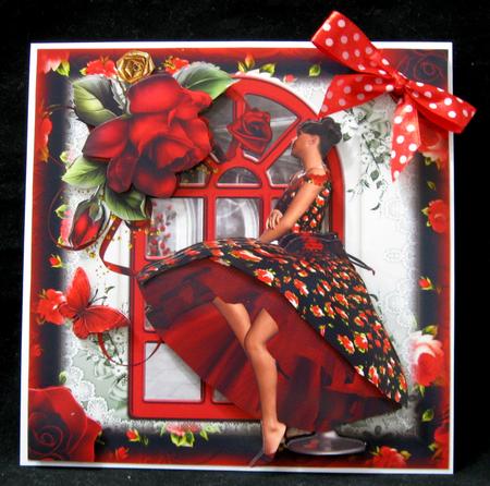 The Waiting Card Front with Decoupage Kit by Suzi Cooper