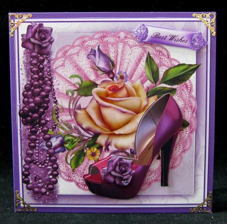 Peep Toe and Rose Bling Card Topper by Suzi Cooper