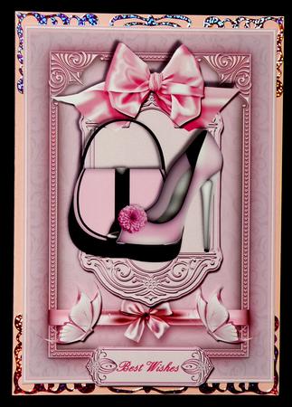 Shoes Card Front with Chrysanth by Suzi Cooper