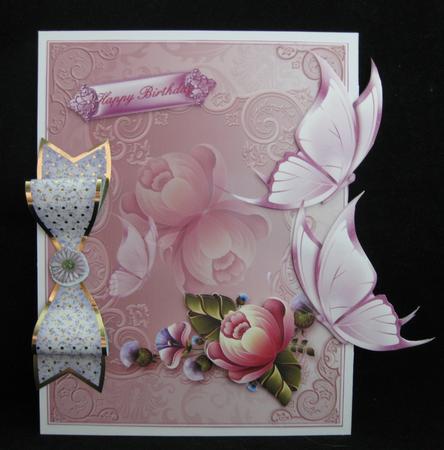 Butterfly Floral Topper in Pinks by Suzi Cooper