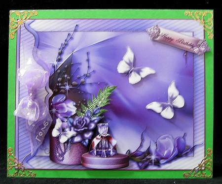 The Lilac Perfume Bottle Card Topper by Suzi Cooper