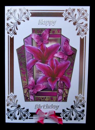 Gorgeous Stargazer Lily in a Deco Frame by Suzi Cooper