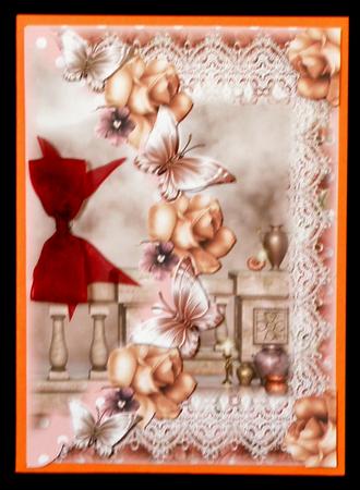 Mock Envelope Topper Pink Butterflies by Suzi Cooper
