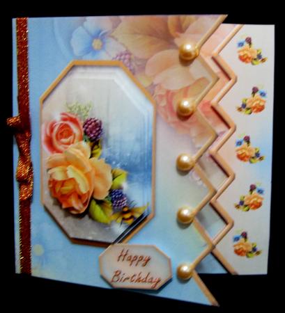 Peach Roses Zig Zag Border Mini Kit by Suzi Cooper
