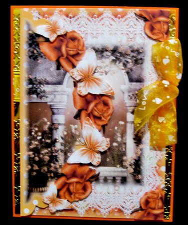 Mock Envelope Topper Peach Butterfly's by Suzi Cooper
