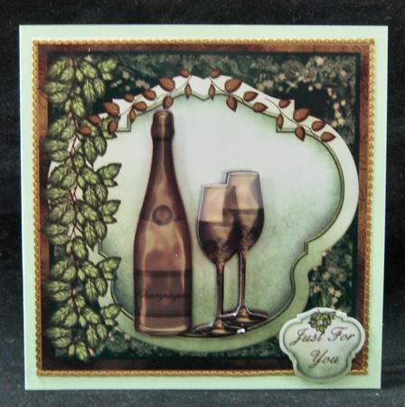 Champagne and Glasses Card Topper by Suzi Cooper