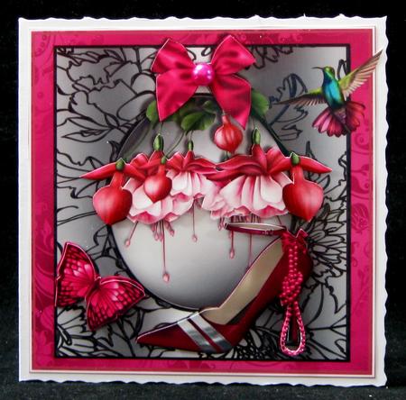 Fushia Shoes on Shimmering Silver by Suzi Cooper