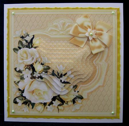 Cream Roses 6in x 6in Panel Pyramage by Suzi Cooper