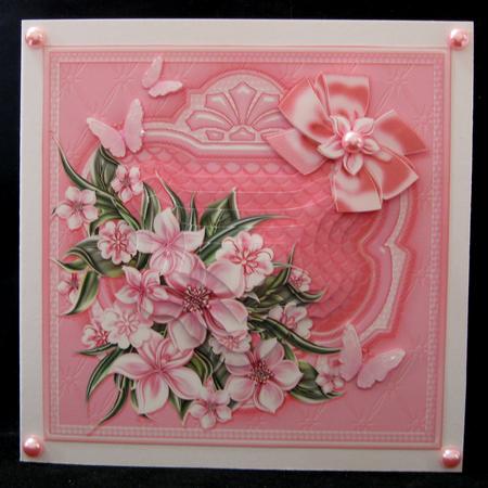Pink Flowers and Butterflies by Suzi Cooper