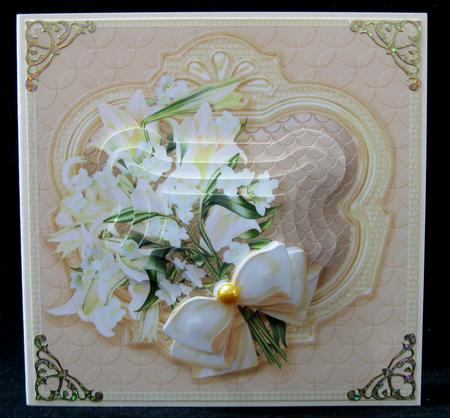 Cream Lilies Bouquet 6in x 6in Panel Pyramage by Suzi Cooper