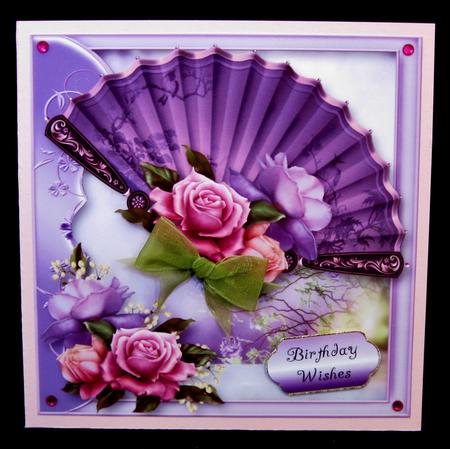 Beautiful Belle Roses Japanese Fan - Square by Suzi Cooper