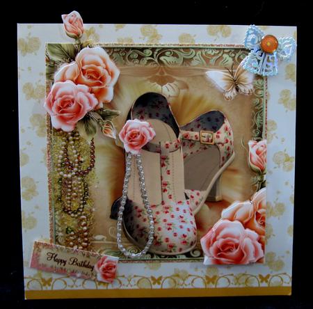 Gorgeous Flapper Girl Shoes Card Front Kit by Suzi Cooper