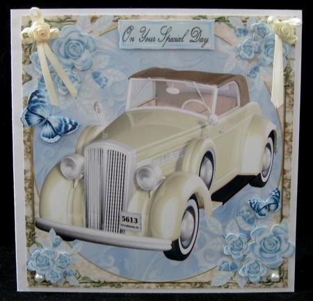 Beautiful Cream Wedding Car 8x8 by Suzi Cooper