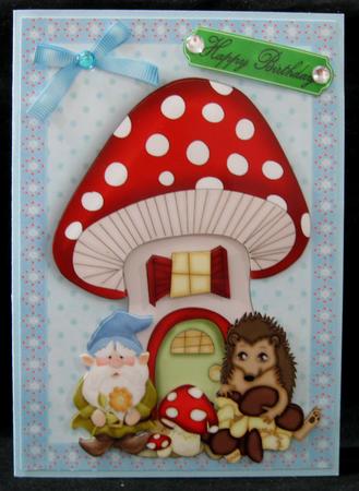Toad Stool House with Hedgehog & Gnome by Suzi Cooper