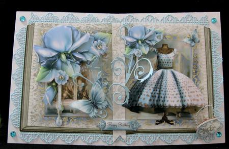 Beautiful Polka Dot Blue Dress Book Style Topper by Suzi Cooper