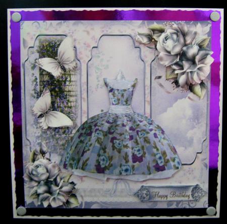 The Lilac and Rose Dress Card Front Kit by Suzi Cooper
