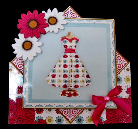 Cerise Daisy Dress Diamond Mini Card Kit by Suzi Cooper